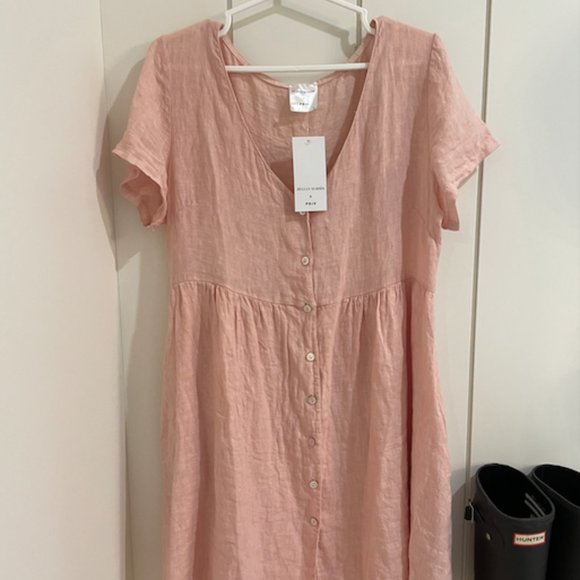 BNWT Jillian Harris X Priv Blush Hamptons Linen Dress, size Small - Picture 1 of 3